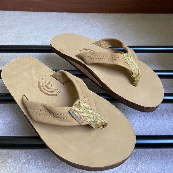 RAINBOW Men Premium Leather Single Layer Sandals - NEW NWOB NWOT - Picture 7 of 8
